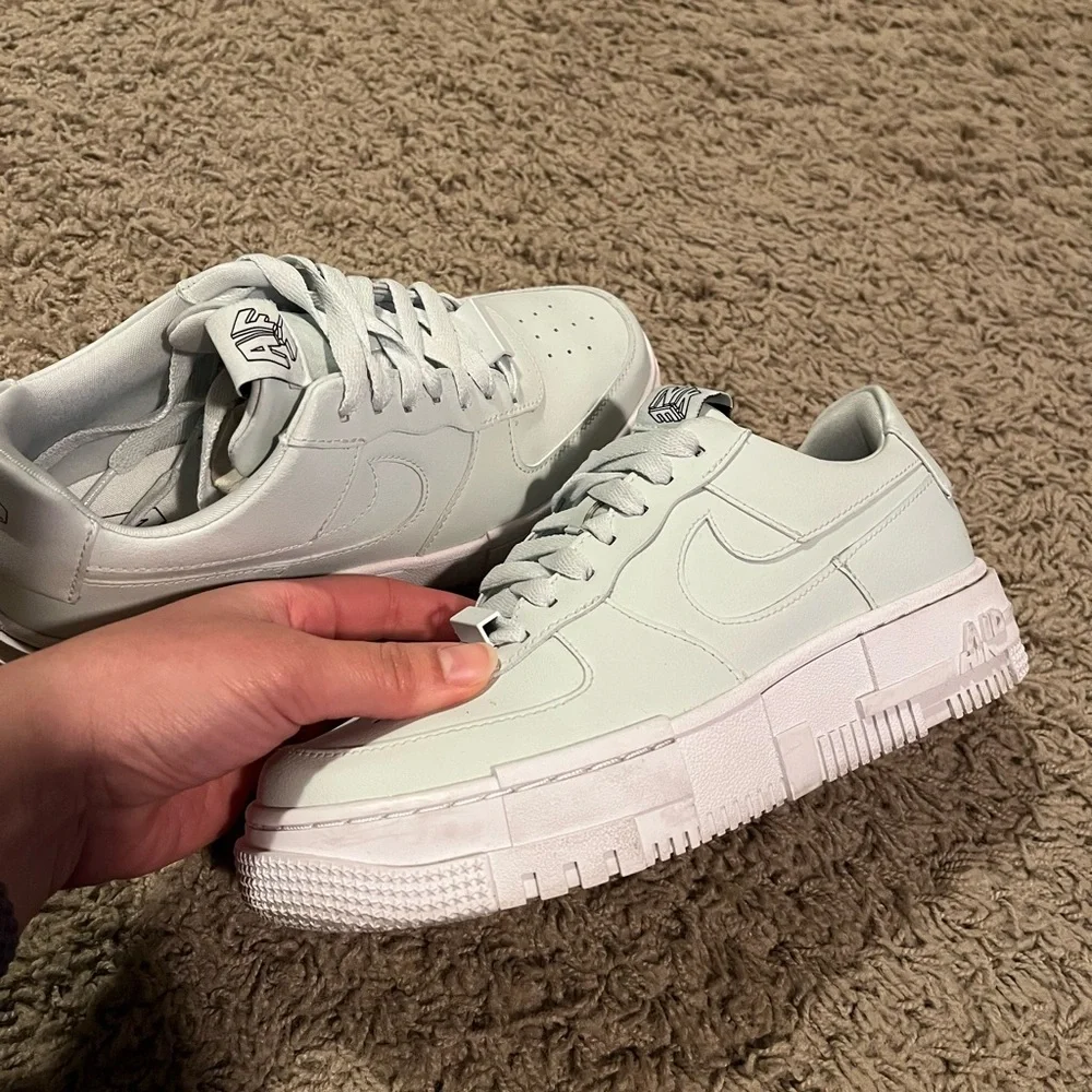 Nike Air Force 1 Mint Green Sneakers | Women’s Streetwear | Clean Classic - Picture 4 of 7